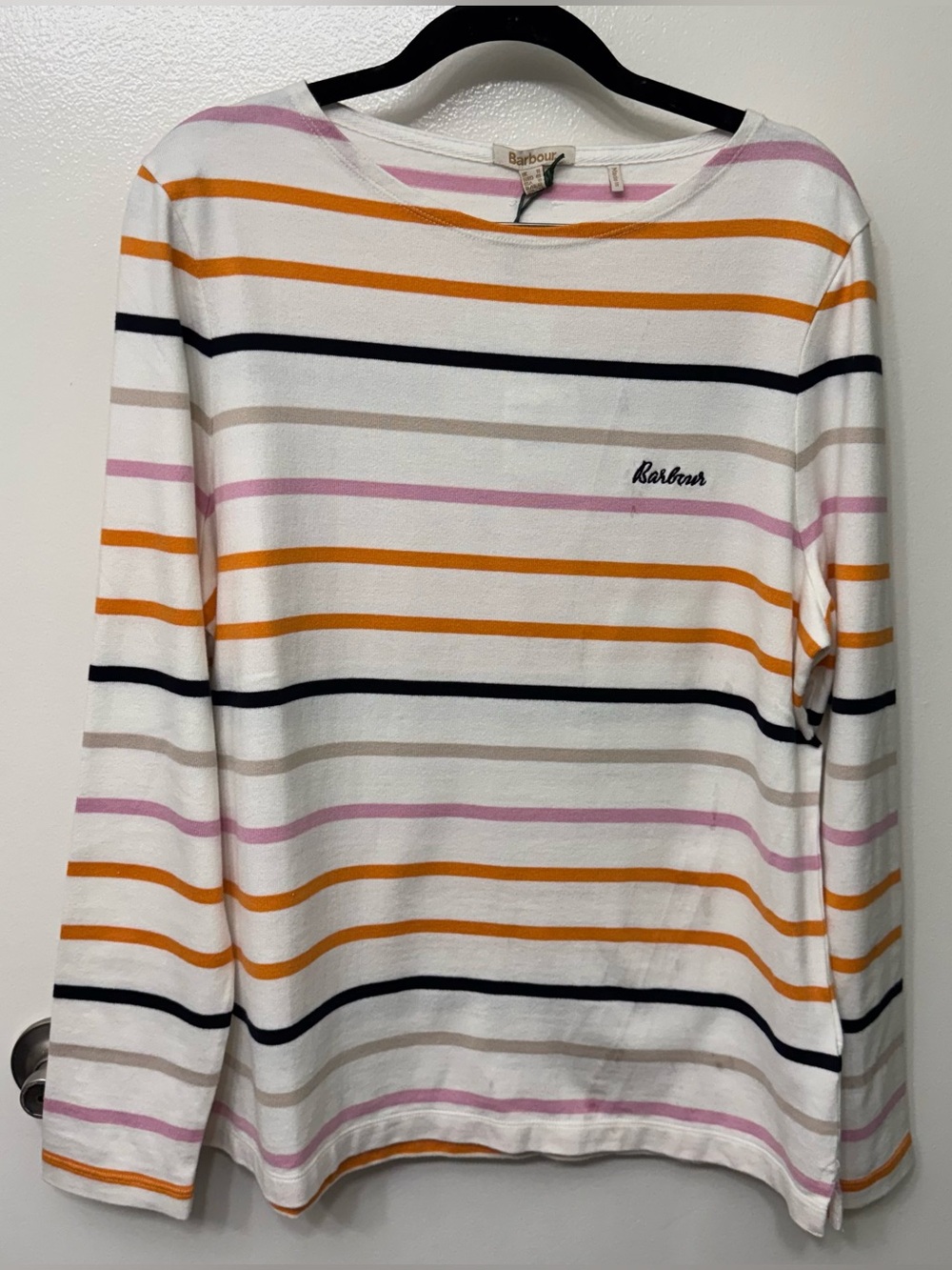 NWT Barbour Hawkins Stripe Cotton Sweater | Classic Coastal Preppy Knit Size 10